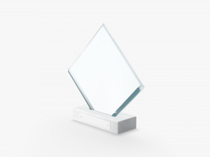 Rhombus Glass Award Trophy - crystal plaque trophies 3D Model