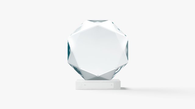 Octagon Glass Award Trophy - crystal plaque trophies 3D Modell .c4d .max .obj .3ds .fbx .stl .blend 