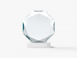 Octagon Glass Award Trophy - crystal plaque trophies 3D Model