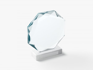Octagon Glass Award Trophy - crystal plaque trophies 3D Modell