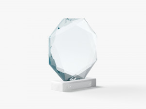 Octagon Glass Award Trophy - crystal plaque trophies 3D Modell