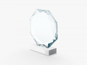 Octagon Glass Award Trophy - crystal plaque trophies 3D Modell