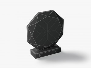 Octagon Glass Award Trophy - crystal plaque trophies 3D Modell