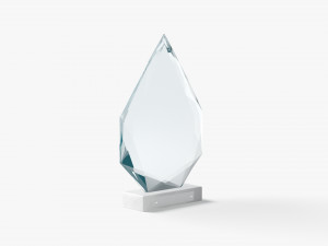 Arrow Glass Award Trophy - crystal plaque trophies 3D Model