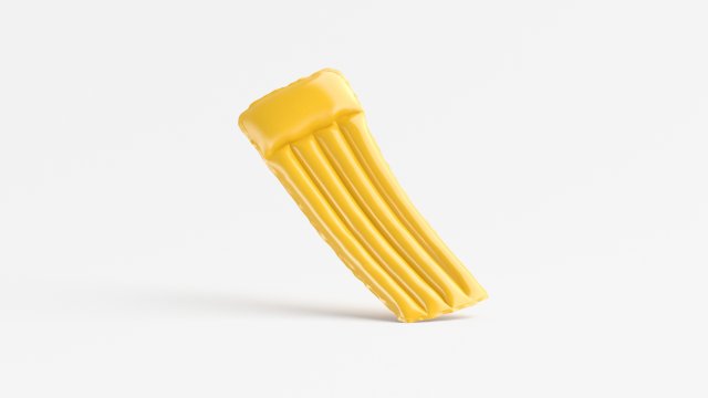 Yellow Inflatable Swim Mattress - air float swimming pool Modelo 3D .c4d .max .obj .3ds .fbx .stl .blend 