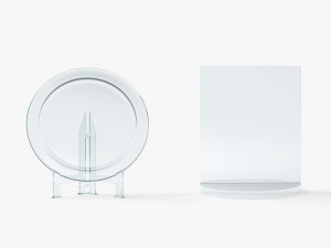 Glass Award Trophy Shapes - crystal plaque trophies set 3D 모델