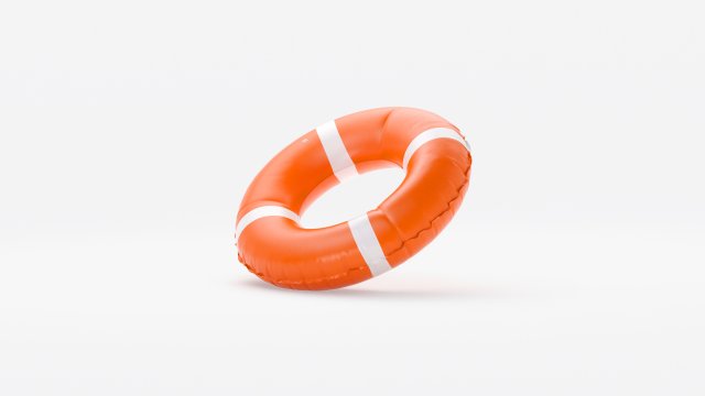 Inflatable Swim Ring - orange round lifebuoy Modello 3D .c4d .max .obj .3ds .fbx .stl .blend 