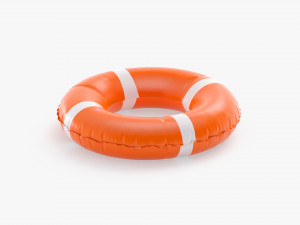 Inflatable Swim Ring - orange round lifebuoy Modello 3D