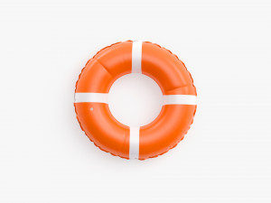 Inflatable Swim Ring - orange round lifebuoy Modello 3D