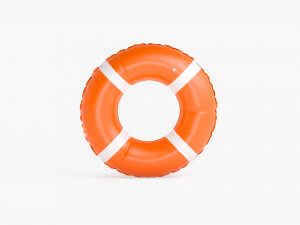 Inflatable Swim Ring - orange round lifebuoy Modello 3D