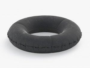 Inflatable Swim Ring - orange round lifebuoy Modello 3D