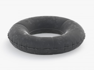 Inflatable Swim Ring - orange round lifebuoy Modello 3D
