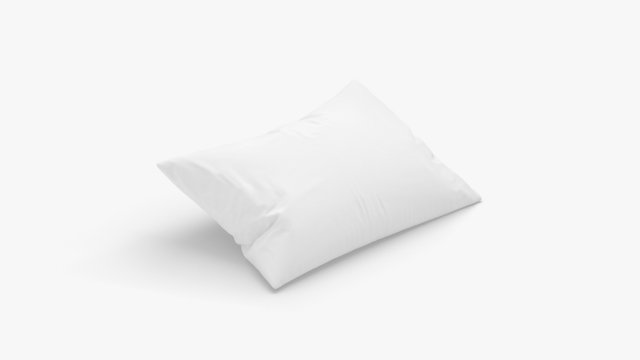 Rectangular Bed Pillow - sleeping cushion 3D Model .c4d .max .obj .3ds .fbx .lwo .lw .lws