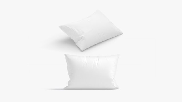 Rectangular Bed Pillow Set - lying and stand sleeping cushion 3D Model .c4d .max .obj .3ds .fbx .lwo .lw .lws
