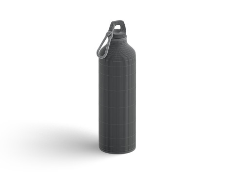 Aluminum Sport Bottle - metal water botle with carabiner 3D Model
