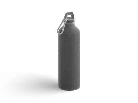 Aluminum Sport Bottle - metal water botle with carabiner 3D Model