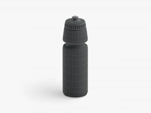 Plastic Sport Bottle - water botle with cap 3D Model