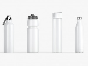 Water Sport Bottle - aluminum and plastic botle set Modello 3D