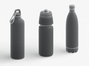 Water Sport Bottle - aluminum and plastic botle set Modello 3D