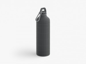 Black Aluminum Sport Bottle - metal water botle with carabiner 3D मॉडल