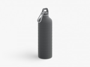 Black Aluminum Sport Bottle - metal water botle with carabiner 3D मॉडल