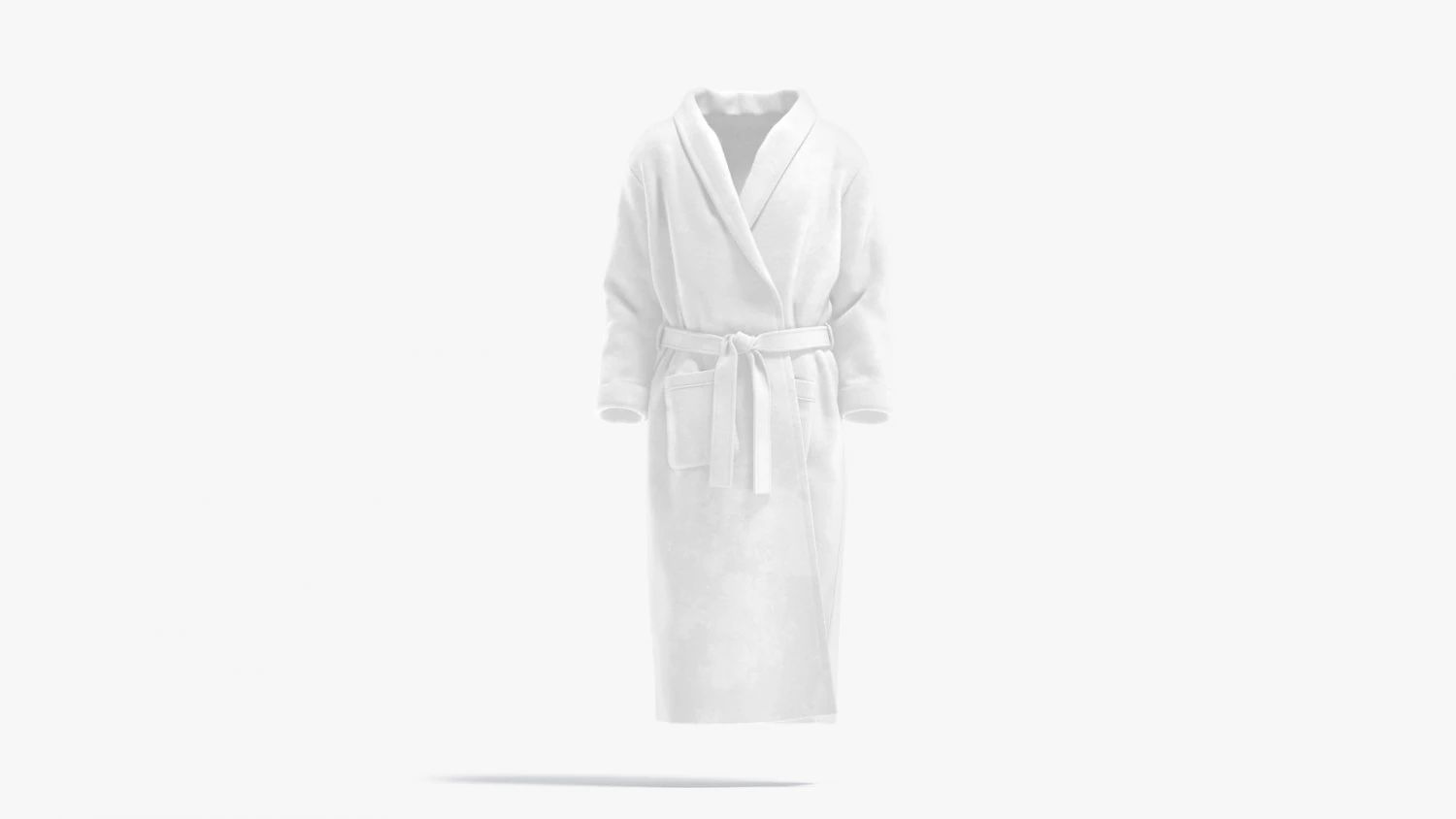 White Hotel Bathrobe - fabric spa bath robe 3D Model .c4d .max .obj .3ds .fbx .stl .blend