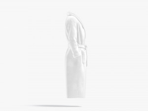 White Hotel Bathrobe - fabric spa bath robe Modelo 3D