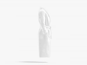 White Hotel Bathrobe - fabric spa bath robe 3D Model
