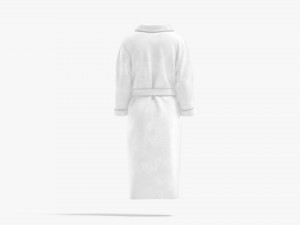 White Hotel Bathrobe - fabric spa bath robe Modelo 3D
