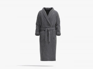 White Hotel Bathrobe - fabric spa bath robe 3D Model