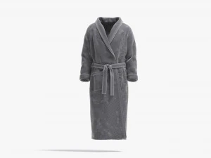 White Hotel Bathrobe - fabric spa bath robe 3D Model