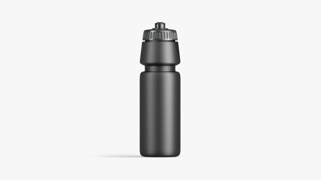 Black Plastic Sport Bottle - water botle with cap 3Dモデル .c4d .max .obj .3ds .fbx .stl .blend 