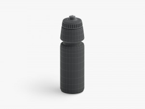 Black Plastic Sport Bottle - water botle with cap 3Dモデル