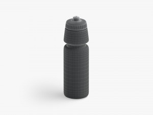 Black Plastic Sport Bottle - water botle with cap 3Dモデル