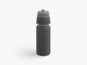 Black Plastic Sport Bottle - water botle with cap 3Dモデル