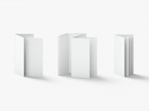 White 12 Flyers and Booklets Set - fold leaflet brochure 3D 모델