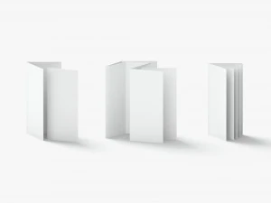 White 12 Flyers and Booklets Set - fold leaflet brochure 3D Model