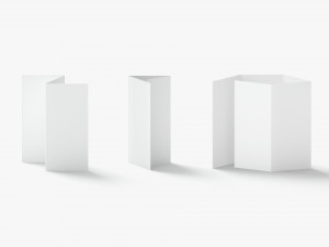 White 12 Flyers and Booklets Set - fold leaflet brochure 3D 모델