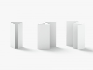 White 12 Flyers and Booklets Set - fold leaflet brochure 3D 모델