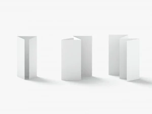 White 12 Flyers and Booklets Set - fold leaflet brochure 3D Model