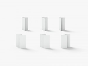 White 6 Flyers and Booklets Set - fold leaflet brochure stand 3D Model
