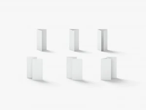 Белый набор из 6 листовок и буклетов - складная подставка для брошюр 3D Модель