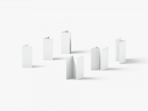 White 6 Flyers and Booklets Set - fold leaflet brochure stand Model 3D