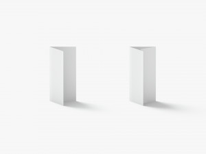 White 6 Flyers and Booklets Set - fold leaflet brochure stand Model 3D