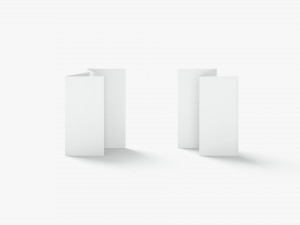 White 6 Flyers and Booklets Set - fold leaflet brochure stand Model 3D