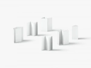 White 6 Flyers and Booklets Set - fold leaflet brochure 3D Model