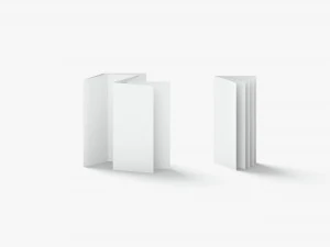 White 6 Flyers and Booklets Set - fold leaflet brochure 3D Model