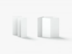 White 6 Flyers and Booklets Set - fold leaflet brochure 3D Model