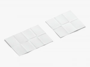 Livretos e folhetos desdobrados brancos - folheto guia de mapa plano com tr&ecirc;s dobras Modelo 3D