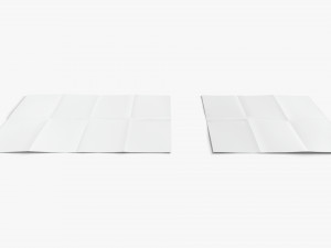 White Unfolded Booklets and Flyers - trifold flat map guide brochure 3D Model